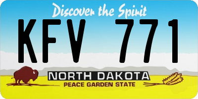 ND license plate KFV771