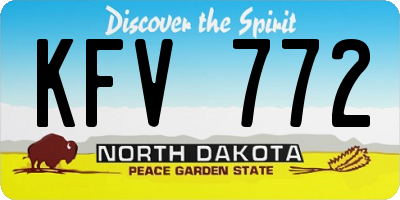 ND license plate KFV772