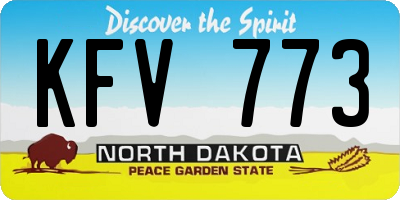 ND license plate KFV773