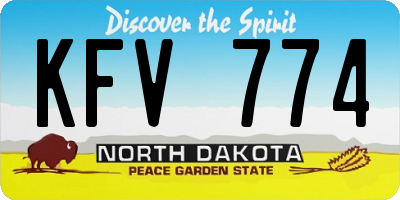 ND license plate KFV774