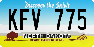 ND license plate KFV775