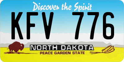 ND license plate KFV776