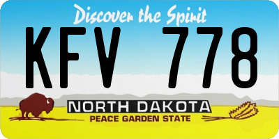 ND license plate KFV778