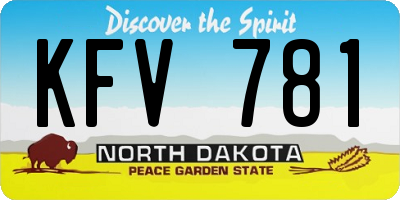 ND license plate KFV781