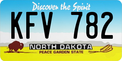 ND license plate KFV782