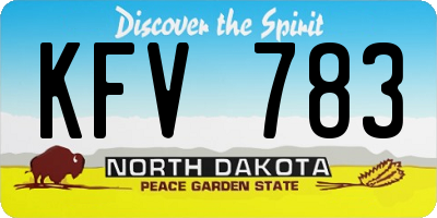 ND license plate KFV783