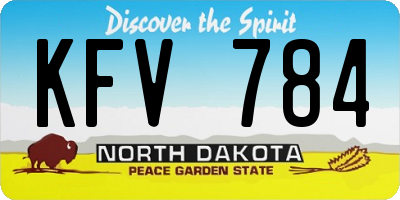 ND license plate KFV784