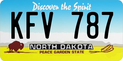 ND license plate KFV787