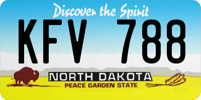 ND license plate KFV788