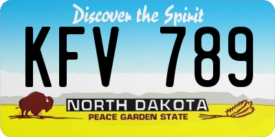 ND license plate KFV789