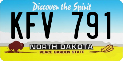 ND license plate KFV791