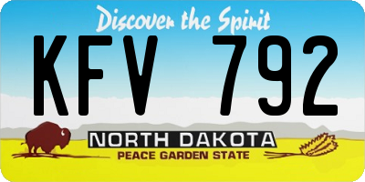 ND license plate KFV792