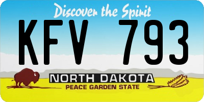 ND license plate KFV793