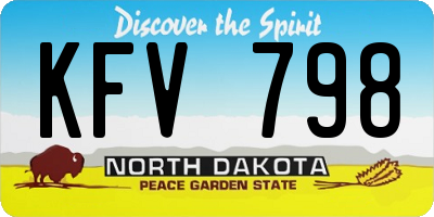 ND license plate KFV798