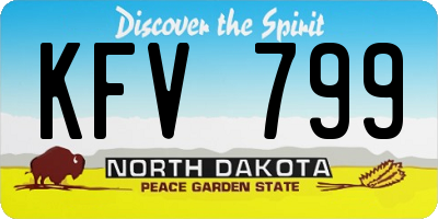 ND license plate KFV799