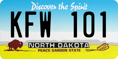 ND license plate KFW101