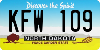 ND license plate KFW109