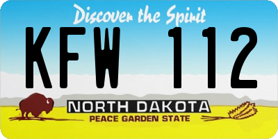 ND license plate KFW112