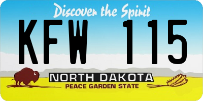 ND license plate KFW115