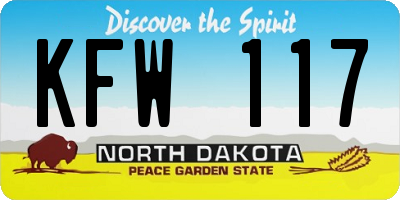 ND license plate KFW117