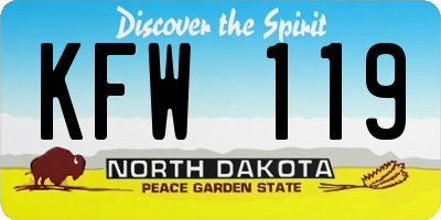 ND license plate KFW119