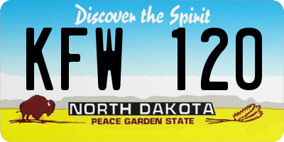 ND license plate KFW120