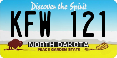 ND license plate KFW121