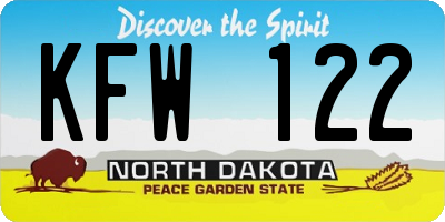 ND license plate KFW122