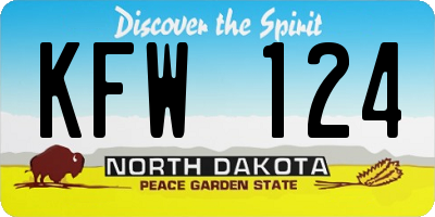 ND license plate KFW124