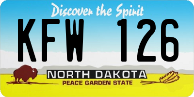 ND license plate KFW126