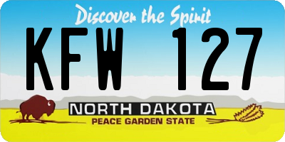 ND license plate KFW127
