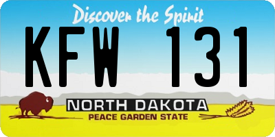 ND license plate KFW131