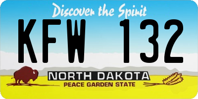 ND license plate KFW132
