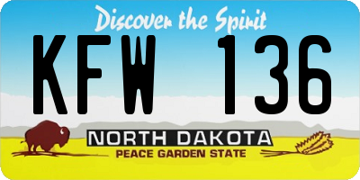 ND license plate KFW136