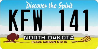 ND license plate KFW141