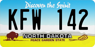 ND license plate KFW142