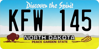 ND license plate KFW145