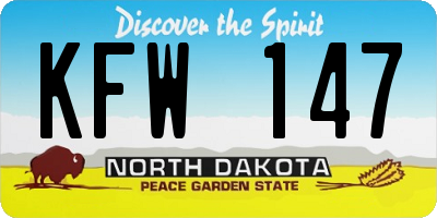 ND license plate KFW147