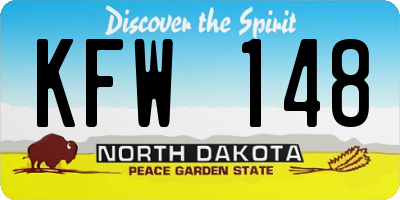 ND license plate KFW148