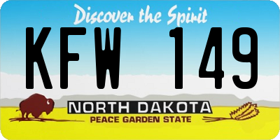 ND license plate KFW149