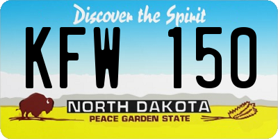 ND license plate KFW150