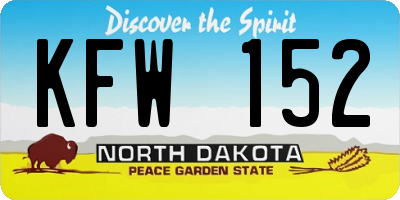 ND license plate KFW152