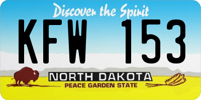 ND license plate KFW153