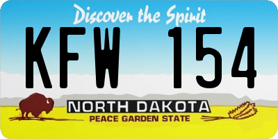 ND license plate KFW154