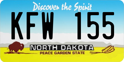 ND license plate KFW155
