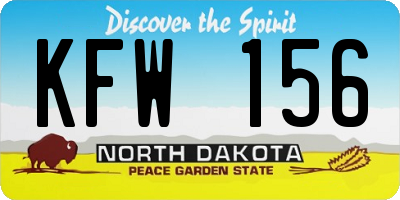 ND license plate KFW156