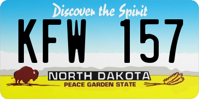 ND license plate KFW157