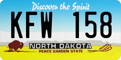 ND license plate KFW158
