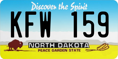 ND license plate KFW159