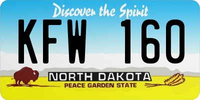 ND license plate KFW160